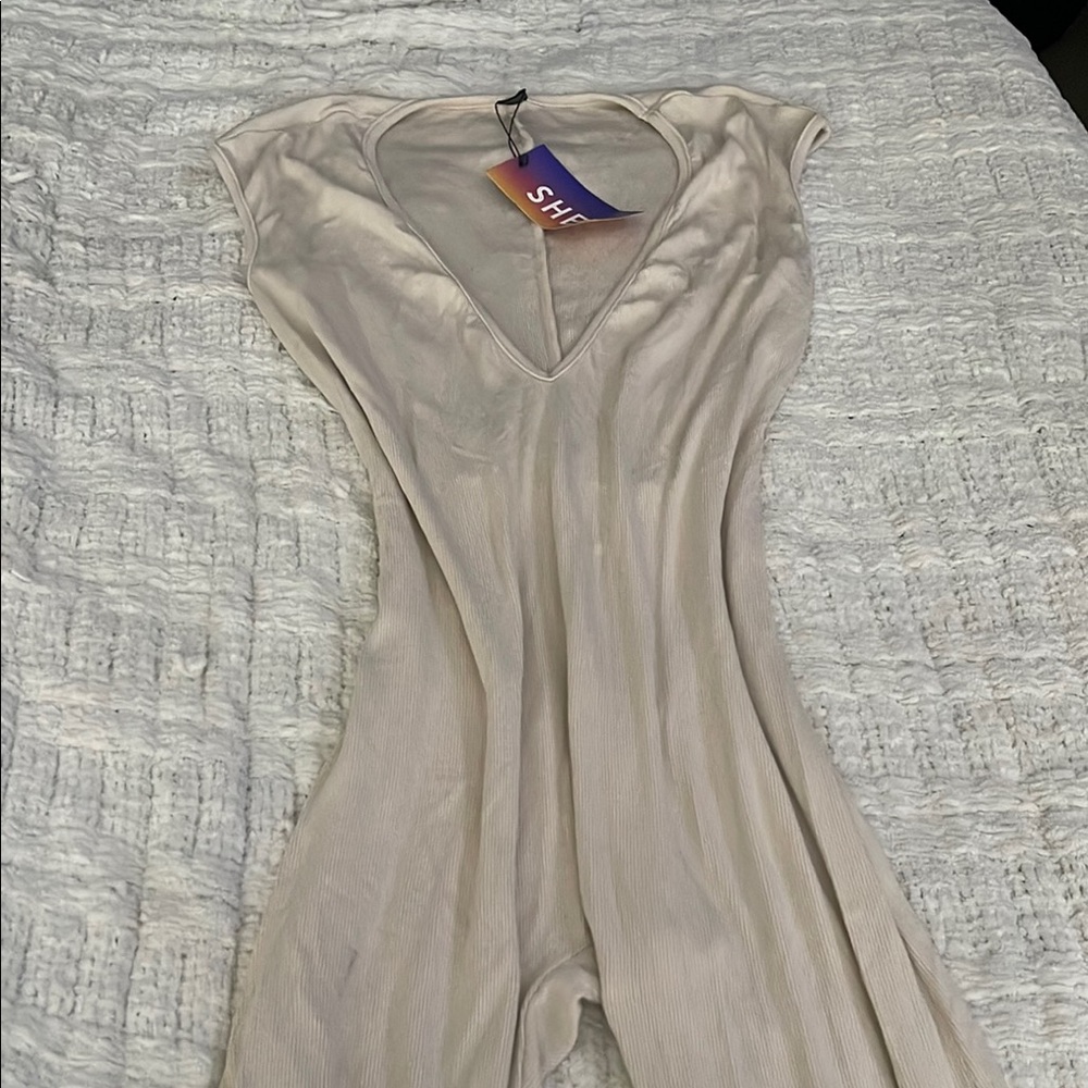 SHEIN Cream Jumpsuit